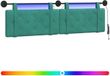 vidaXL Hangend hoofdbord Met LED-verlichting Turquoise Fluweel