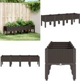 vidaXL Plantenbak met poten 160x40x42 cm polypropeen bruin