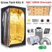 Growzelt - Système de culture complet - Lampe de culture LED - Kit hydroponique - 80 x 80 x 160 cm - Filtre à charbon actif - Ventilateur d'extraction 10 cm