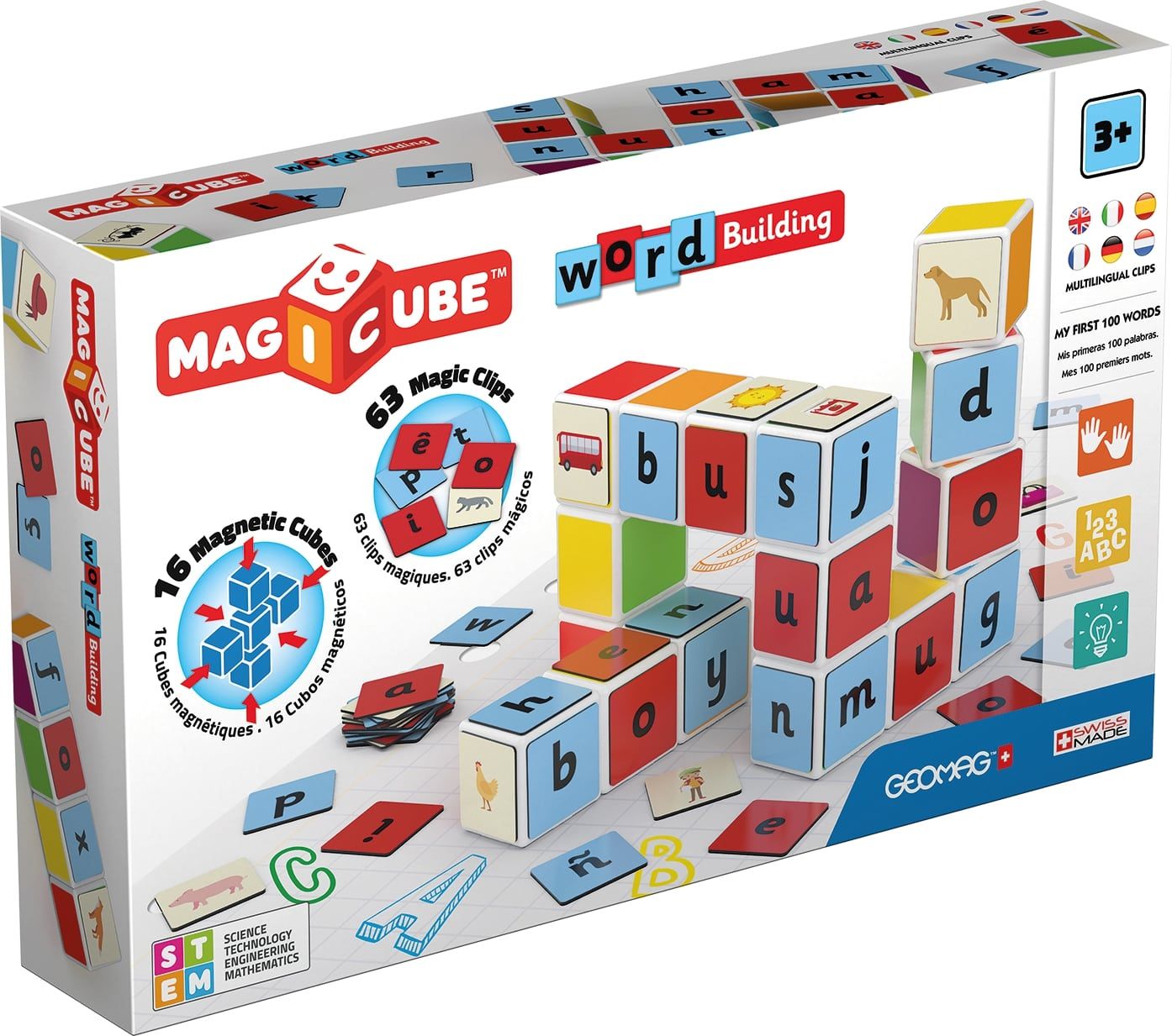 Geomag MagiCube Woorden Leren 16 Cubes + 63 clips