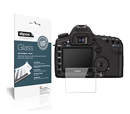 dipos I 2 x pantserfolie, helder, compatibel met Canon EOS 5D Mark II, beschermfolie 9H displayfolie