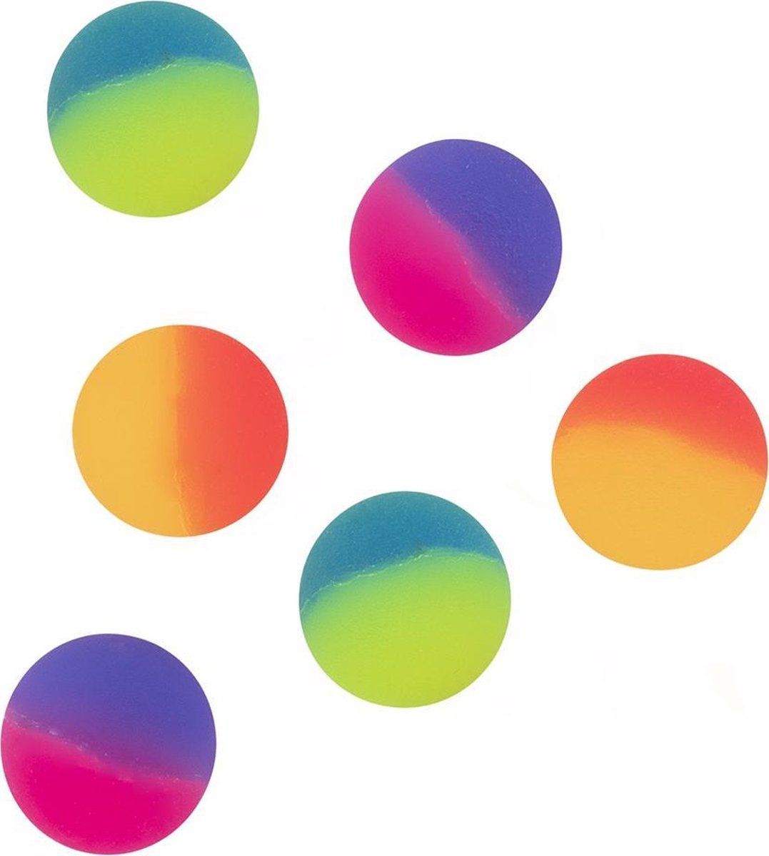 Boland Stuiterballen Regenboog 3cm Rubber 6 Stuks - Multicolor