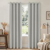 Joydeco Verduisterende gordijnen 240 cm lang, 2 panelen burg