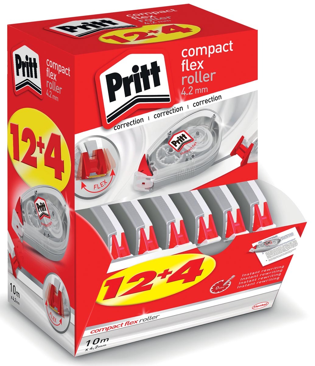 Pritt correctieroller Compact Flex 4 2 mm x 10 m doos 12 4 gratis