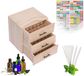 Boîte de rangement en bois pour huiles essentielles, convient pour 90 bouteilles de 5-15 ml