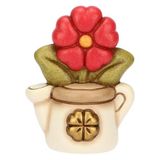 THUN - Mini gieter met sleutelbloem - keramiek - collectie Bomboniera - 4,6 x 3,3 x 6,1 cm