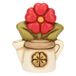 THUN - Mini gieter met sleutelbloem - keramiek - collectie Bomboniera - 4,6 x 3,3 x 6,1 cm