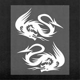 4R Quattroerre.it 15857 Voorgestanste stickers voor auto draak, wit