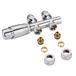 Robinet de radiateur équerre droit thermostatique 3/4'' mâle chromé & adaptateurs multicouche 16mm