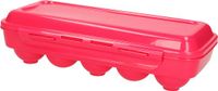Plasticforte Eierdoos - koelkast organizer eierhouder - 10 eieren - roze - kunststof - 27 x 12,5 cm