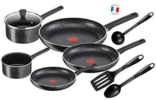 Tefal c2649202 ruwe set 9-delig gespikkeld voor alle fornuizen, inductie, aluminium, zwart, 59 x 39 x 28 cm