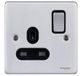 Schneider Electric Ultimate Low Profile stopcontact 13A GU3510BBC geborsteld chroom met zwarte inzet