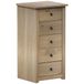 Vida Designs Panama Smalle commode met 5 laden, gewaxt eiken, naturel en massief grenen, slaapkamerkast