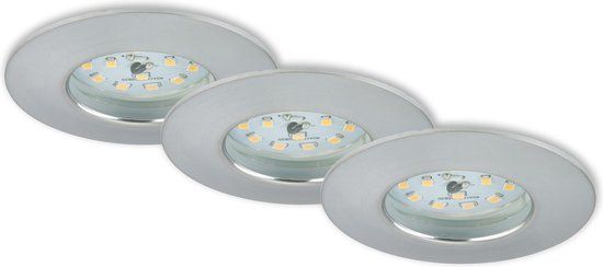 Briloner Leuchten ATTACH ONE Inbouwspots - 3 stuks - IP44 - 5W - Ø75mm - Aluminiumkleur