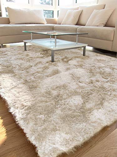 benuta Shaggy Whisper tapijt vierkant beige 150x150 cm