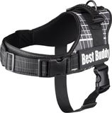 Flamingo Pluto Liberty Harnais pour Chiens, Grille Noire, XL, 80-100cm Tour de Poitrine