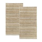 HAMID Set van 2 Olivia wollen jute-tapijten, 80 x 150 cm, handgeweven, natuurlijk wit