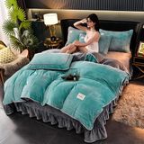 Fleece XMWOEIX Fleece beddengoedset, King Size, zacht fluweel, dekbedovertrek van fleece, warm en comfortabel