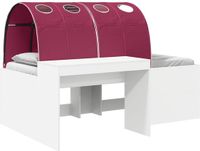 vidaXL Bed met Tunnel 3-delig Wit en Rood Bewerkt hout