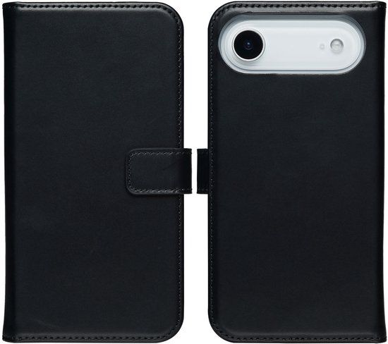 Selencia Echt Leren Bookcase - Geschikt voor Apple iPhone Air - Zwart