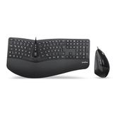 Perixx PERIDUO-505BDE USB Tastatur, Maus-Set german, QWERTZ, Windows® black Ergonomisch, Handbal