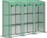 Serre d'extérieur - Serre de jardin - 3 niveaux - 9 étagères - Couverture en PE - Étanche - Porte roulante avec fermeture éclair - 215x46x151 cm - Vert clair