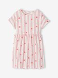 VERTBAUDET Icecat Comfortabele jersey jurk voor meisjes roze, gestreept