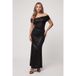 GUESS Petra Robe Épaule Dégagée Brillant Noir Taille : 44