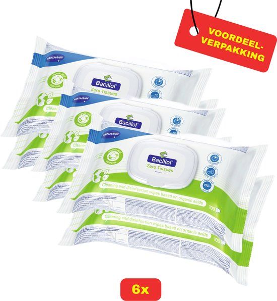 2 x Bacillol® Zero Tissues van Hartmann - 2 x 100 doekjes - Voordeelverpakking!