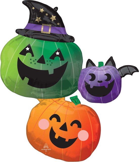 Amscan 4482175 SuperShape Fun & Spooky Pompoen Folieballon - 73 cm x 83 cm - 5 stuks