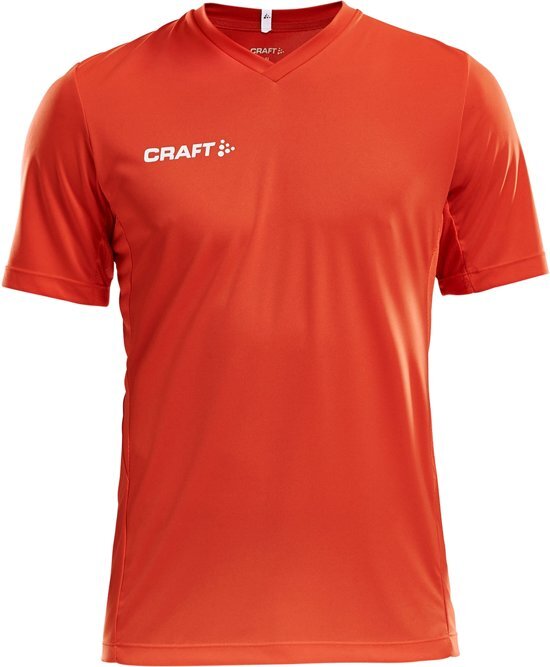 Craft Squad Jersey Solid SS Shirt Heren Sportshirt - Maat S - Mannen - oranje/wit