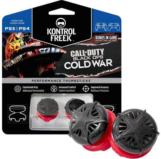 KontrolFreek Call of Duty: Black Ops Cold War Performance Thumbsticks - PS4/PS5 - Zwart/Rood