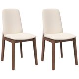 VidaXL Eetkamerstoelen met kussens 2 st massief hout rubber bruin