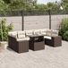 Maison Exclusive - Ensemble de meubles de jardin 8 pièces avec canapé et coussins, marron, en polyrotin