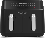 TurboTronic Dubbele Airfryer XXL DualChef - 9L - 1600W - Zwart