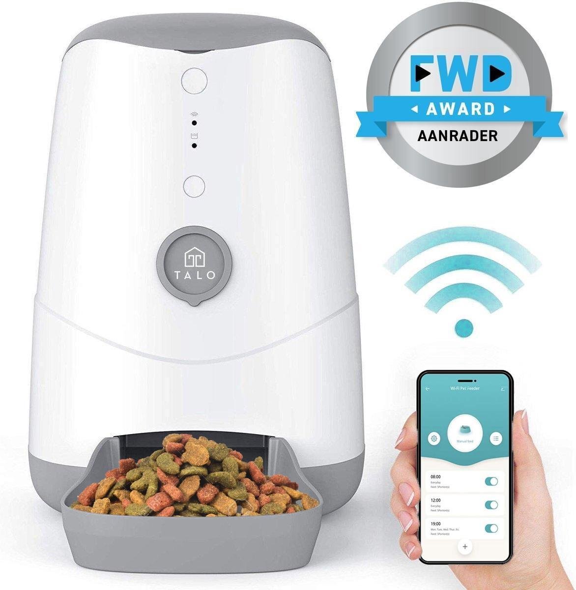 Talo Slimme Automatische Voerbak op Wi-Fi – Pet Feeder | Geschikt voor Katten, Kleine en Middelgrote Honden | 3.7 Liter