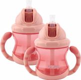 Nuby Nûby - Flip-It antilekbeker met handvatten - 2-pack - Roze - 240ml - 12+ maanden
