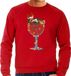 Bellatio Decorations Foute Kersttrui/sweater voor heren - cocktailglas met Rudolf - rood M