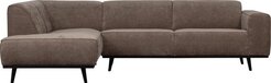 BePureHome Statement Corner Sofa Left - Rib - Taupe - 274x210x77 cm