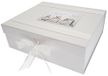 White Cotton Cards herinneringsdoos voor 50e verjaardag, groot, parfum flessen, wit