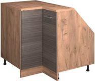 Vicco Rion Kast voor schuine wand Hoekkast – 75.6 x 81.6 cm met 1 deur, kastromp 60 cm diepte Edel grijs