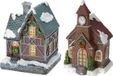 Koopman International 2x Maison de Noël avec éclairage 13 cm