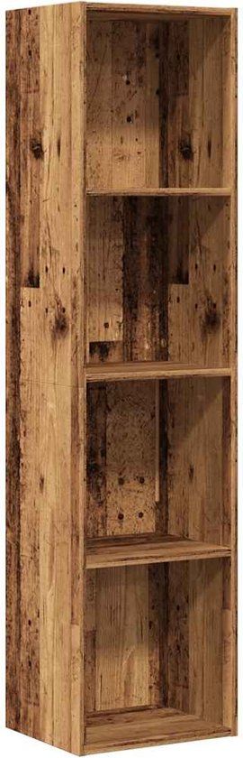 vidaXL Boekenkast/tv-meubel - 36x30x143cm - bewerkt - hout - oud - houtkleurig