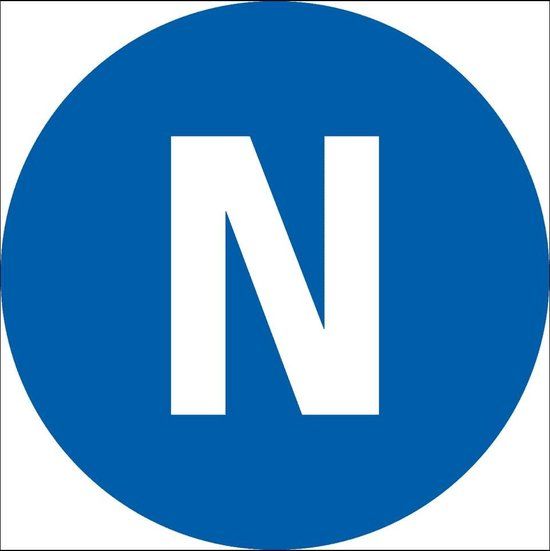 Merkloos / Sans marque Neutrale geleider sticker - Blauw/Wit - 20mm - Vinyl - 1 stuk