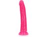 Shots RealRock REA144GLOPNK1 Slim Dildo Suction Cup GitD 9'' / 22,5 cm Neon Pink