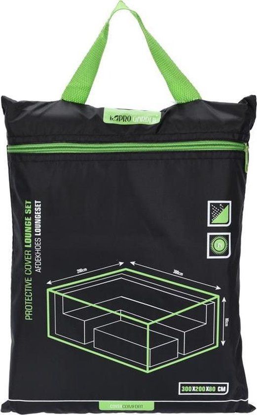 Afdekhoes voor loungeset XL - 300x200x80 - Zwart