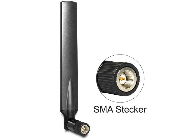 DeLOCK 88451 - Omnidirectionele Antenne - RP-SMA - 5 dBi - Zwart
