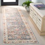 Safavieh Distressed tapijt voor machinewasbaar en antislip, ideaal voor drukbelopen ruimtes, Arizona Collection, korte pool, groen en beige, 120 x 180 cm