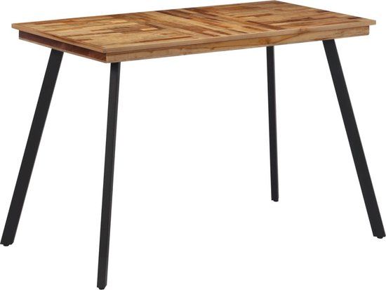 vidaXL Eettafel 120x62x76 cm massief teakhout