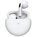 apm Draadloze Bluetooth-hoofdtelefoon, ronde oplaadbehuizing, stereogeluid, BT-hoofdtelefoon, siliconen hoes, audio-hoofdtelefoon, compatibel met pc, Mac, iPhone, smartphone, tablet, transparant